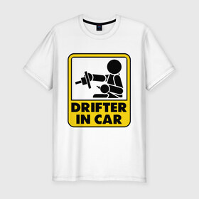 Мужская футболка премиум с принтом Drifter , 92% хлопок, 8% лайкра | приталенный силуэт, круглый вырез ворота, длина до линии бедра, короткий рукав | Тематика изображения на принте: дрифт