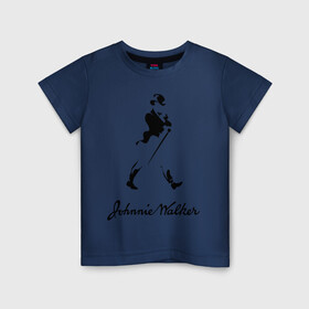Детская футболка хлопок с принтом Johnnie Walker (2) , 100% хлопок | круглый вырез горловины, полуприлегающий силуэт, длина до линии бедер | johnnie walker | бар | бармен | виски | джонни уокер