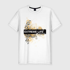 Мужская футболка премиум с принтом Extreme life ( trance music ) , 92% хлопок, 8% лайкра | приталенный силуэт, круглый вырез ворота, длина до линии бедра, короткий рукав | club | extreme | life | music | trance | клуб | музыка | музыкальные стили | транс