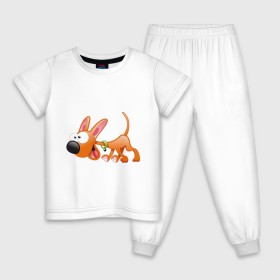 Детская пижама хлопок с принтом Cartoon dog (2) , 100% хлопок |  брюки и футболка прямого кроя, без карманов, на брюках мягкая резинка на поясе и по низу штанин
 | Тематика изображения на принте: мультяшный | песик | собака