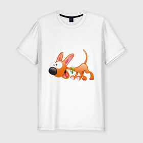 Мужская футболка премиум с принтом Cartoon dog (2) , 92% хлопок, 8% лайкра | приталенный силуэт, круглый вырез ворота, длина до линии бедра, короткий рукав | мультяшный | песик | собака