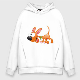 Мужское худи Oversize хлопок с принтом Cartoon dog (2) , френч-терри — 70% хлопок, 30% полиэстер. Мягкий теплый начес внутри —100% хлопок | боковые карманы, эластичные манжеты и нижняя кромка, капюшон на магнитной кнопке | мультяшный | песик | собака