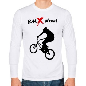 Мужской лонгслив хлопок с принтом BMX street (2) , 100% хлопок |  | bmx | extreme | street | бмх | велик | велосипед | улица | уличная культура | экстрим