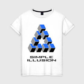 Женская футболка хлопок с принтом Simple illusion , 100% хлопок | прямой крой, круглый вырез горловины, длина до линии бедер, слегка спущенное плечо | simple illusion | обман зрения | оптический обман | оптический эффект | простая иллюзия