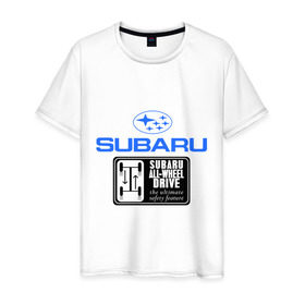 Мужская футболка хлопок с принтом Subaru (2) , 100% хлопок | прямой крой, круглый вырез горловины, длина до линии бедер, слегка спущенное плечо. | auto | subaru | авто | автобренды | автогонки | автомобиль | субарик | субару | тачки