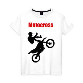 Женская футболка хлопок с принтом Motokross (4) , 100% хлопок | прямой крой, круглый вырез горловины, длина до линии бедер, слегка спущенное плечо | moto gp | motokross | x fighters | мото | мотокросс | х файтерс | экстрим