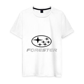 Мужская футболка хлопок с принтом Subaru forester , 100% хлопок | прямой крой, круглый вырез горловины, длина до линии бедер, слегка спущенное плечо. | forester | subaru | subaru forester | субарик | субару | субару форестер | форестер | форик