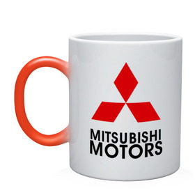 Кружка хамелеон с принтом Mitsubishi (2) , керамика | меняет цвет при нагревании, емкость 330 мл | Тематика изображения на принте: mitsubishi | mitsubishi motors | митсубиси | митсубиши