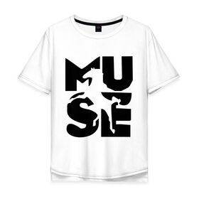 Мужская футболка хлопок Oversize с принтом Muse (2) , 100% хлопок | свободный крой, круглый ворот, “спинка” длиннее передней части | 
