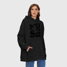 Худи SuperOversize хлопок с принтом Muse (2) , 70% хлопок, 30% полиэстер, мягкий начес внутри | карман-кенгуру, эластичная резинка на манжетах и по нижней кромке, двухслойный капюшон
 | 