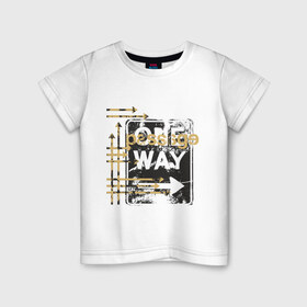 Детская футболка хлопок с принтом One Way (2) , 100% хлопок | круглый вырез горловины, полуприлегающий силуэт, длина до линии бедер | urban style | городской стиль | графика | дорожные знаки | односторонее движение | уличная мода | уличный стиль | урбан стайл