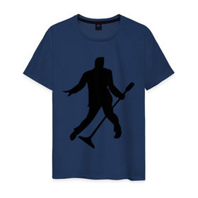 Мужская футболка хлопок с принтом Elvis Presley , 100% хлопок | прямой крой, круглый вырез горловины, длина до линии бедер, слегка спущенное плечо. | 