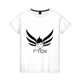 Женская футболка хлопок с принтом Tecktonik RTEK , 100% хлопок | прямой крой, круглый вырез горловины, длина до линии бедер, слегка спущенное плечо | 