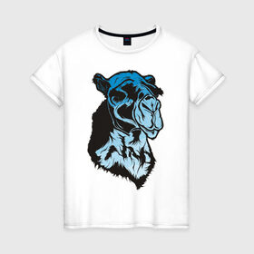 Женская футболка хлопок с принтом Camel , 100% хлопок | прямой крой, круглый вырез горловины, длина до линии бедер, слегка спущенное плечо | camel | верблюд | голова верблюда