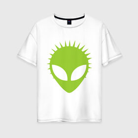Женская футболка хлопок Oversize с принтом Гуманоид , 100% хлопок | свободный крой, круглый ворот, спущенный рукав, длина до линии бедер
 | гуманоид | инопланетянин | летающая тарелка | нло | пришелец | пришельцы