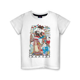 Детская футболка хлопок с принтом Китайские мотивы , 100% хлопок | круглый вырез горловины, полуприлегающий силуэт, длина до линии бедер | древний китай | картина | китай | китайская семья | китайские мотивы