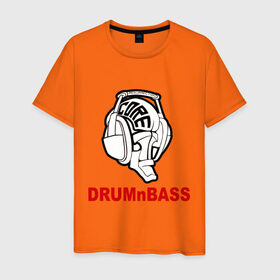 Мужская футболка хлопок с принтом Drum and bass hard core , 100% хлопок | прямой крой, круглый вырез горловины, длина до линии бедер, слегка спущенное плечо. | dnb | drum | басс | драм