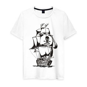 Мужская футболка хлопок с принтом Pirats (4) , 100% хлопок | прямой крой, круглый вырез горловины, длина до линии бедер, слегка спущенное плечо. | пират