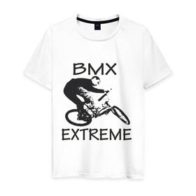 Мужская футболка хлопок с принтом Bmx extreme , 100% хлопок | прямой крой, круглый вырез горловины, длина до линии бедер, слегка спущенное плечо. | 