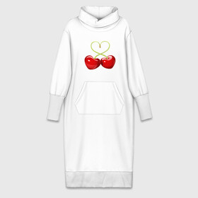 Платье удлиненное хлопок с принтом Chery love ,  |  | cherry | chery | love | вишенки | вишня | любовь