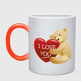 Кружка хамелеон с принтом Медведь с сердцем (2) , керамика | меняет цвет при нагревании, емкость 330 мл | люблю | медведь | медвежонок | медвежонок с сердцем | мишка | мишка с сердечком | мишка с сердцем | сердечко | сердце