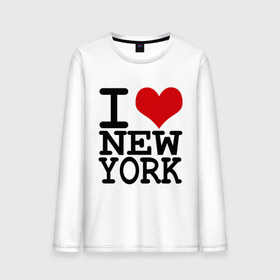 Мужской лонгслив хлопок с принтом I love New York (NY) , 100% хлопок |  | america | i love | new york | америка | люблю | нью йорк | я