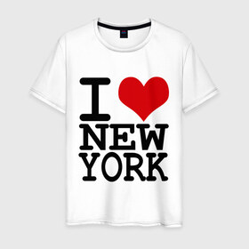 Мужская футболка хлопок с принтом I love New York (NY) , 100% хлопок | прямой крой, круглый вырез горловины, длина до линии бедер, слегка спущенное плечо. | america | i love | new york | америка | люблю | нью йорк | я