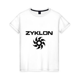 Женская футболка хлопок с принтом Zyklon (2) , 100% хлопок | прямой крой, круглый вырез горловины, длина до линии бедер, слегка спущенное плечо | 
