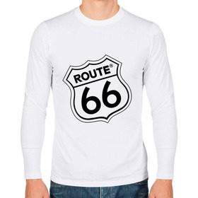 Мужской лонгслив хлопок с принтом Route 66 (3) , 100% хлопок |  | 66 | route 66 | авто | автомобиль | главная дорога сшаroute | машины | тачки