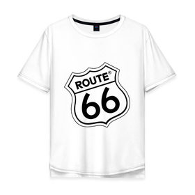Мужская футболка хлопок Oversize с принтом Route 66 (3) , 100% хлопок | свободный крой, круглый ворот, “спинка” длиннее передней части | 66 | route 66 | авто | автомобиль | главная дорога сшаroute | машины | тачки