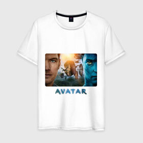 Мужская футболка хлопок с принтом Avatar (3) , 100% хлопок | прямой крой, круглый вырез горловины, длина до линии бедер, слегка спущенное плечо. | Тематика изображения на принте: avatar | аватар