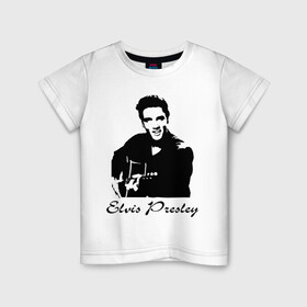 Детская футболка хлопок с принтом Elvis Presley (2) , 100% хлопок | круглый вырез горловины, полуприлегающий силуэт, длина до линии бедер | гитара