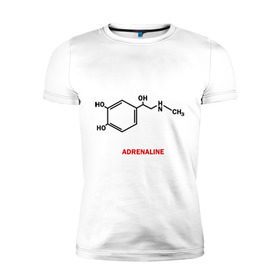 Мужская футболка премиум с принтом Адреналин , 92% хлопок, 8% лайкра | приталенный силуэт, круглый вырез ворота, длина до линии бедра, короткий рукав | adrenaline | адреналин | формула | химическая формула | химия