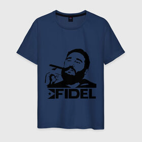 Мужская футболка хлопок с принтом Фидель Кастро , 100% хлопок | прямой крой, круглый вырез горловины, длина до линии бедер, слегка спущенное плечо. | Тематика изображения на принте: кастро | куба | лидер | предводитель | свобода | фидель