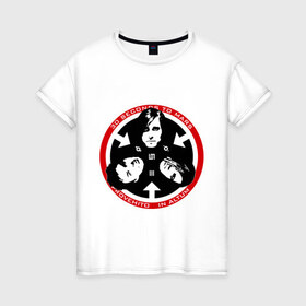 Женская футболка хлопок с принтом 30 Seconds to Mars - лица , 100% хлопок | прямой крой, круглый вырез горловины, длина до линии бедер, слегка спущенное плечо | metal | rock | альтернатива | квартет | лица | метал | рок | рок группа | рок группы
