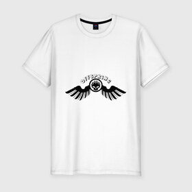 Мужская футболка премиум с принтом Offspring логотип с крыльями , 92% хлопок, 8% лайкра | приталенный силуэт, круглый вырез ворота, длина до линии бедра, короткий рукав | крылья offspring | офспринг