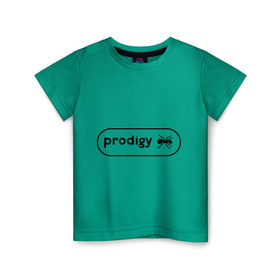 Детская футболка хлопок с принтом Prodigy лого с муравьем , 100% хлопок | круглый вырез горловины, полуприлегающий силуэт, длина до линии бедер | prodigy | логотип | продиджи | электронная музыка
