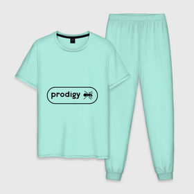 Мужская пижама хлопок с принтом Prodigy лого с муравьем , 100% хлопок | брюки и футболка прямого кроя, без карманов, на брюках мягкая резинка на поясе и по низу штанин
 | prodigy | логотип | продиджи | электронная музыка