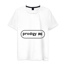 Мужская футболка хлопок с принтом Prodigy лого с муравьем , 100% хлопок | прямой крой, круглый вырез горловины, длина до линии бедер, слегка спущенное плечо. | prodigy | логотип | продиджи | электронная музыка