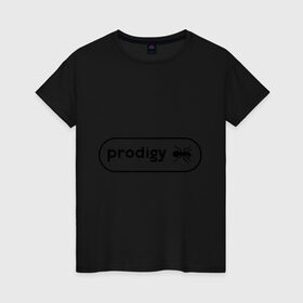 Женская футболка хлопок с принтом Prodigy лого с муравьем , 100% хлопок | прямой крой, круглый вырез горловины, длина до линии бедер, слегка спущенное плечо | prodigy | логотип | продиджи | электронная музыка