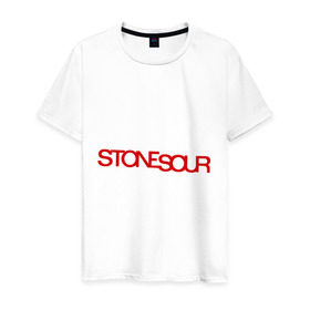 Мужская футболка хлопок с принтом Stone Sour , 100% хлопок | прямой крой, круглый вырез горловины, длина до линии бедер, слегка спущенное плечо. | Тематика изображения на принте: 