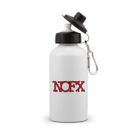 Бутылка спортивная с принтом Nofx , металл | емкость — 500 мл, в комплекте две пластиковые крышки и карабин для крепления | 
