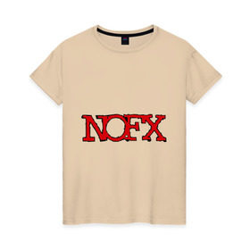 Женская футболка хлопок с принтом Nofx , 100% хлопок | прямой крой, круглый вырез горловины, длина до линии бедер, слегка спущенное плечо | 