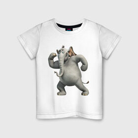Детская футболка хлопок с принтом Хортон , 100% хлопок | круглый вырез горловины, полуприлегающий силуэт, длина до линии бедер | слон