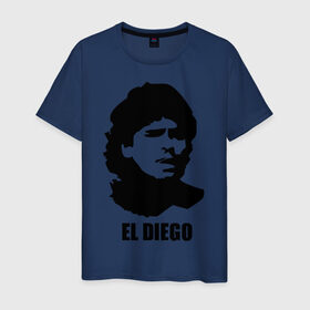 Мужская футболка хлопок с принтом Диего Марадона , 100% хлопок | прямой крой, круглый вырез горловины, длина до линии бедер, слегка спущенное плечо. | аргентина | аргентинец | диего марадона | евро 2012 | марадона | футбол
