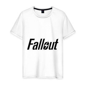 Мужская футболка хлопок с принтом Fallout , 100% хлопок | прямой крой, круглый вырез горловины, длина до линии бедер, слегка спущенное плечо. | fallout | логотип | постапокалиптические | радиация | фаллаут | фоллаут