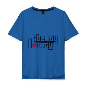 Мужская футболка хлопок Oversize с принтом GTA I love Liberty city , 100% хлопок | свободный крой, круглый ворот, “спинка” длиннее передней части | grand theft auto | gta | i love | liberty city | я люблю