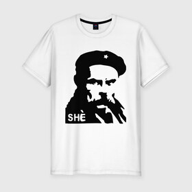 Мужская футболка премиум с принтом С Че Геварой , 92% хлопок, 8% лайкра | приталенный силуэт, круглый вырез ворота, длина до линии бедра, короткий рукав | cuba | гевара | куба | революция | свобода | че