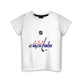 Детская футболка хлопок с принтом Washington Capitals Ovechkin 8 , 100% хлопок | круглый вырез горловины, полуприлегающий силуэт, длина до линии бедер | washington capitals | александр овечкин | вашингтон кэпиталс | лига | нхл | овечкин | хоккей