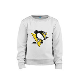 Детский свитшот хлопок с принтом Pittsburgh Penguins Malkin 71 , 100% хлопок | круглый вырез горловины, эластичные манжеты, пояс и воротник | malkin | nhl | pittsburgh penguins | малкин | нхл | питсбург | хоккейный клуб
